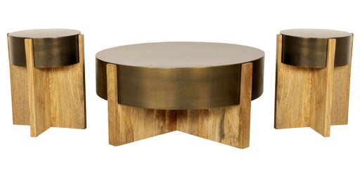 Aspen - 42" Round Cocktail Table With 2 End Tables - Barton Bronze - R&R Furniture Gallery (Fountain Valley, CA)