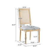 French Country Dining Chair With Rectangular Cane Backrest And Smooth Upholstered Seating - R&R Furniture Gallery (Fountain Valley, CA)