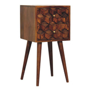 Mini Cube Carved 2 Drawer Nightstand - R&R Furniture Gallery (Fountain Valley, CA)