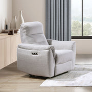 Eastre - Power Motion Recliner With USB Port - Beige Chenille - R&R Furniture Gallery (Fountain Valley, CA)