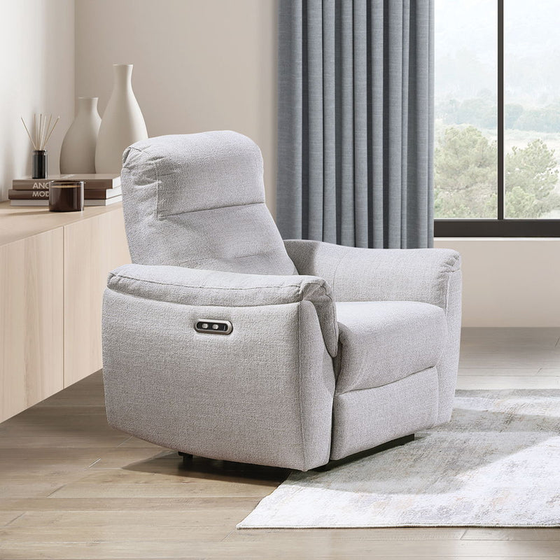 Eastre - Power Motion Recliner With USB Port - Beige Chenille - R&R Furniture Gallery (Fountain Valley, CA)