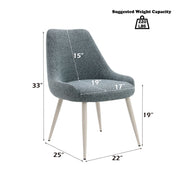 Laela - Side Chair (Set of 2) - Light Blue Boucle & White - R&R Furniture Gallery (Fountain Valley, CA)