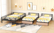 Triple Bunk Bed With Drawers, Multi-Functional Frame With Desks And Shelves In The Middle - R&R Furniture Gallery (Fountain Valley, CA)