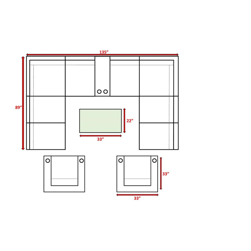Outdoor Wicker Sectional With Weather Resistant Cushions And Table - R&R Furniture Gallery (Fountain Valley, CA)