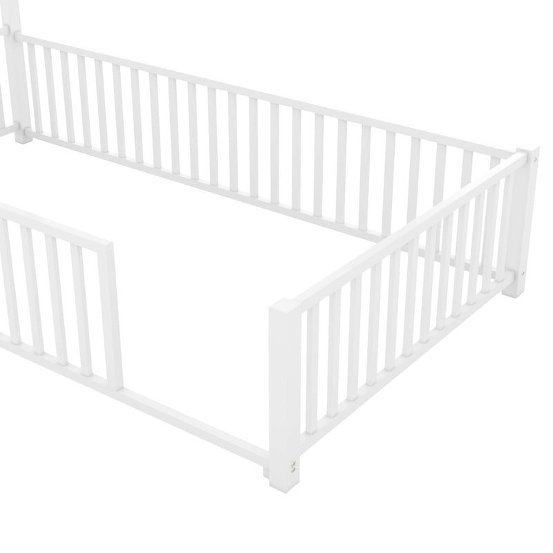 Metal House Platform Bed With Guardrail And Chimney - R&R Furniture Gallery (Fountain Valley, CA)