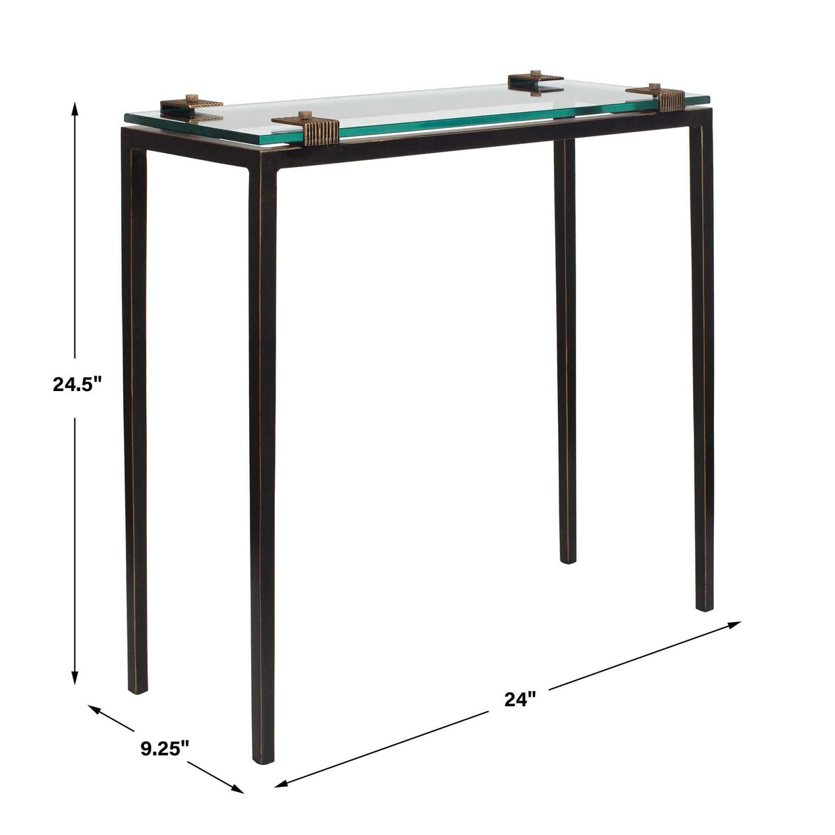 Averona - Glass Top Accent Table - Bronze