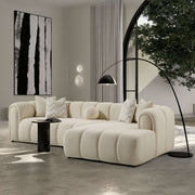 Beatrice - Modern Tufted Right Sectional Sofa - Ivory - R&R Furniture Gallery (Fountain Valley, CA)