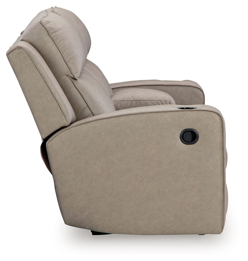 Lavenhorne - Dbl Rec Loveseat W/Console - Pebble - R&R Furniture Gallery (Fountain Valley, CA)