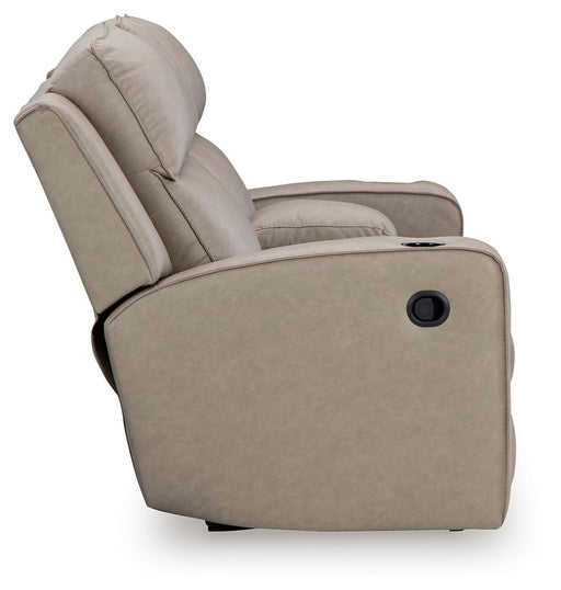 Lavenhorne - Dbl Rec Loveseat W/Console - Pebble - R&R Furniture Gallery (Fountain Valley, CA)