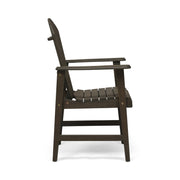 Set of two weather-resistant acacia wood Adirondack dining chairs by Noble House, outdoor patio furniture with a classic design.
