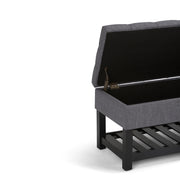 Saxon - Upholstered Transitional Storage Ottoman Bench - R&R Furniture Gallery (Fountain Valley, CA)