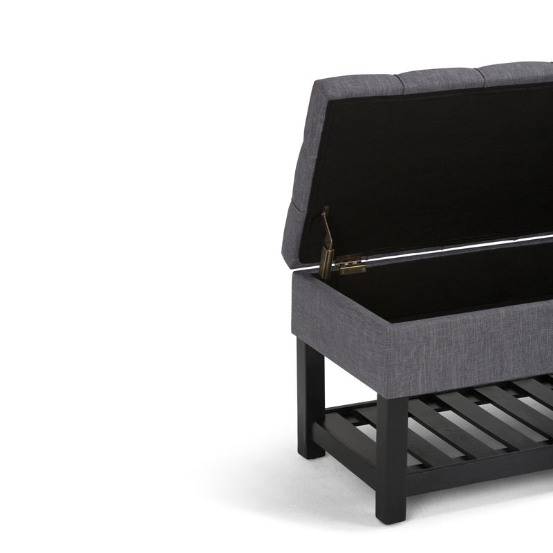 Saxon - Upholstered Transitional Storage Ottoman Bench - R&R Furniture Gallery (Fountain Valley, CA)