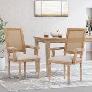 Elegant French Country Style Dining Chair With Cane Backrest - R&R Furniture Gallery (Fountain Valley, CA)