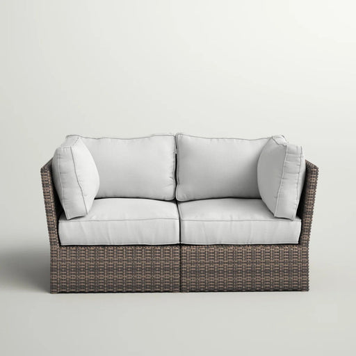 Modern Patio Wicker Loveseat With Cushions - R&R Furniture Gallery (Fountain Valley, CA)