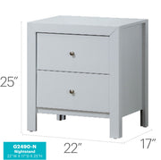 Glory Furniture accent nightstand with drawers, featuring a charming design and wooden finish, ideal for bedroom storage.