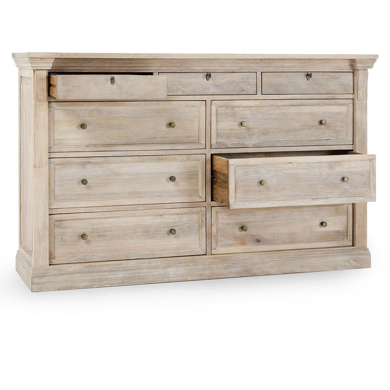 Adelaide - 9 Drawer Dresser - Natural Cream Wash - R&R Furniture Gallery (Fountain Valley, CA)