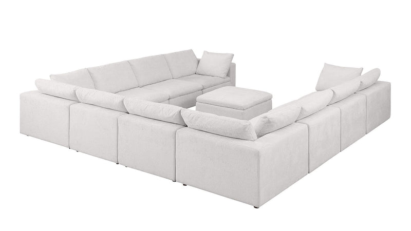1100 - 11-Piece U-Shaped Sectional In Italian Fabric - Pearl