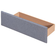 DreamHaus upholstered storage platform bed with classic headboard and built-in drawers, no box spring required.