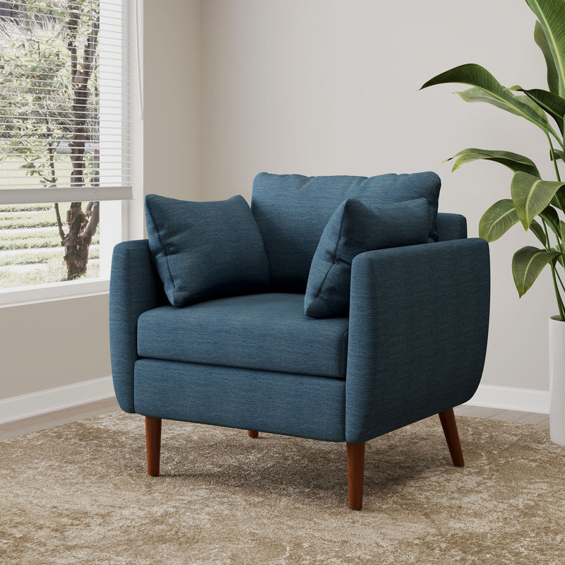 Luminate - Upholstered Fabric Club Chair With Tapered Legs And 2 Accent Pillows - R&R Furniture Gallery (Fountain Valley, CA)