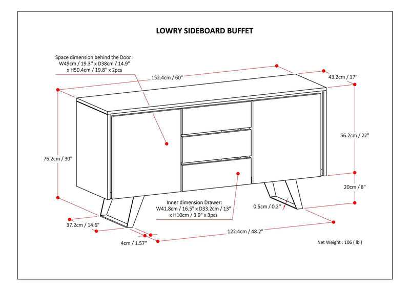 Lowry - Handcrafted Sideboard Buffet - R&R Furniture Gallery (Fountain Valley, CA)