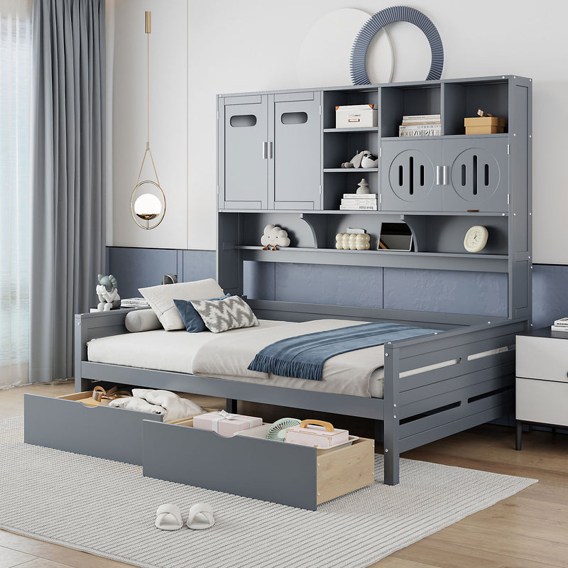 Daybed With All-In-One Cabinet And Shelf - R&R Furniture Gallery (Fountain Valley, CA)