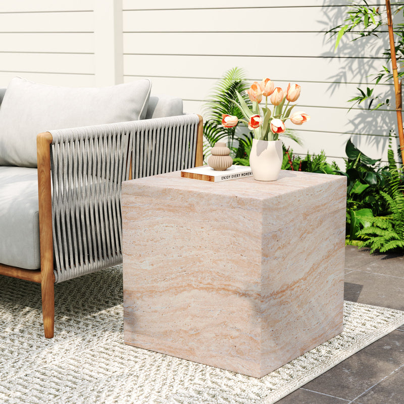 Lightweight square side table from Noble House, suitable for outdoor or indoor use, with a modern design and sturdy construction.