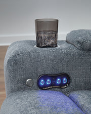 Studio Cave - Power Reclining Sofa - Steel - R&R Furniture Gallery (Fountain Valley, CA)