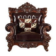 Forsythia - Chair - Espresso Top Grain Leather Match & Walnut - R&R Furniture Gallery (Fountain Valley, CA)