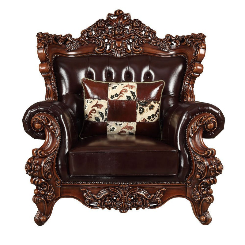 Forsythia - Chair - Espresso Top Grain Leather Match & Walnut - R&R Furniture Gallery (Fountain Valley, CA)