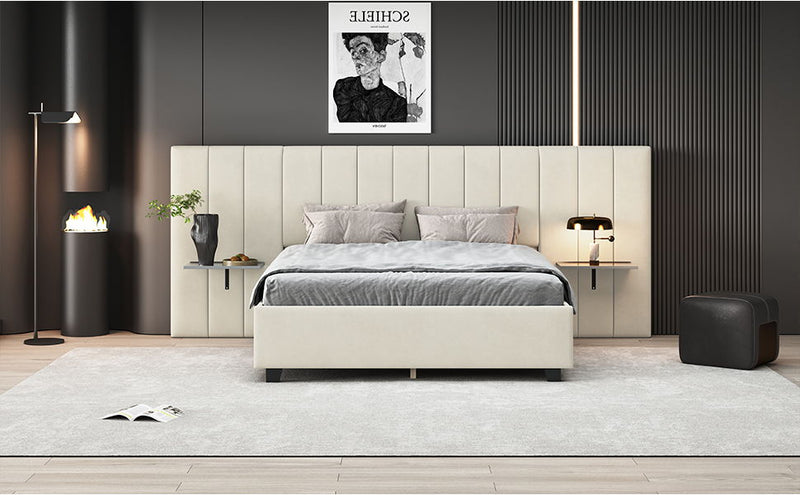 Upholstered Platform Bed With Big Headboard - R&R Furniture Gallery (Fountain Valley, CA)