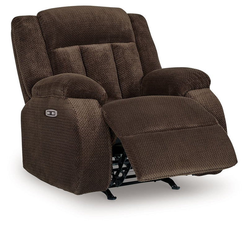 Free Wake - Power Rocker Recliner - Chocolate - R&R Furniture Gallery (Fountain Valley, CA)