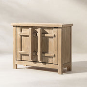Jennifer Taylor Home Rowan 2-door accent cabinet in natural wood finish, showcasing sleek design and contemporary style.