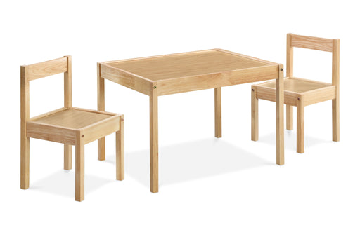 Della - 3 Piece Solid Wood Kids Table & Two Chair Set - Natural - R&R Furniture Gallery (Fountain Valley, CA)