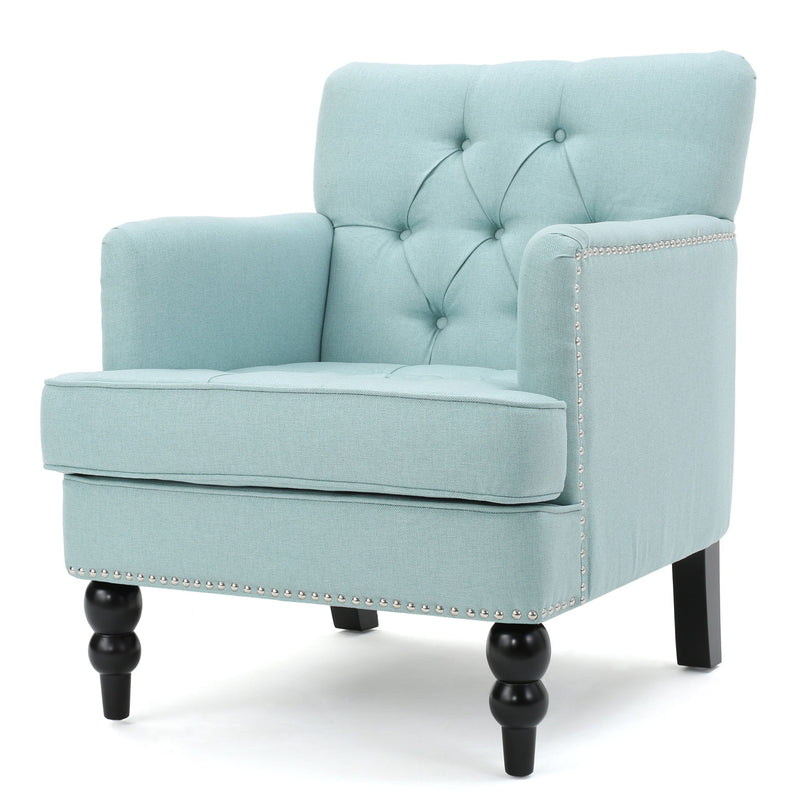 Harrison - Tufted Club Chair With Button Tufted Back And Birch Wood Legs - R&R Furniture Gallery (Fountain Valley, CA)