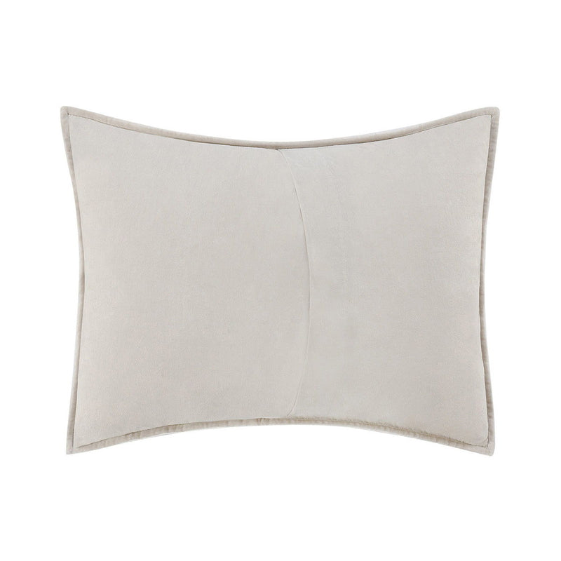 Seville sham by Classic Home, cream quilted sham with floral embroidery for elegant bedroom decor.