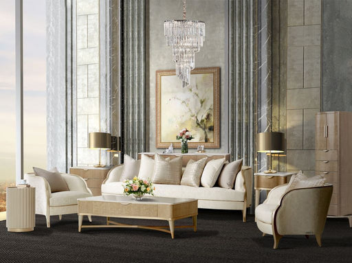 Malibu Crest - Round Chairside Table - Chardonnay - R&R Furniture Gallery (Fountain Valley, CA)