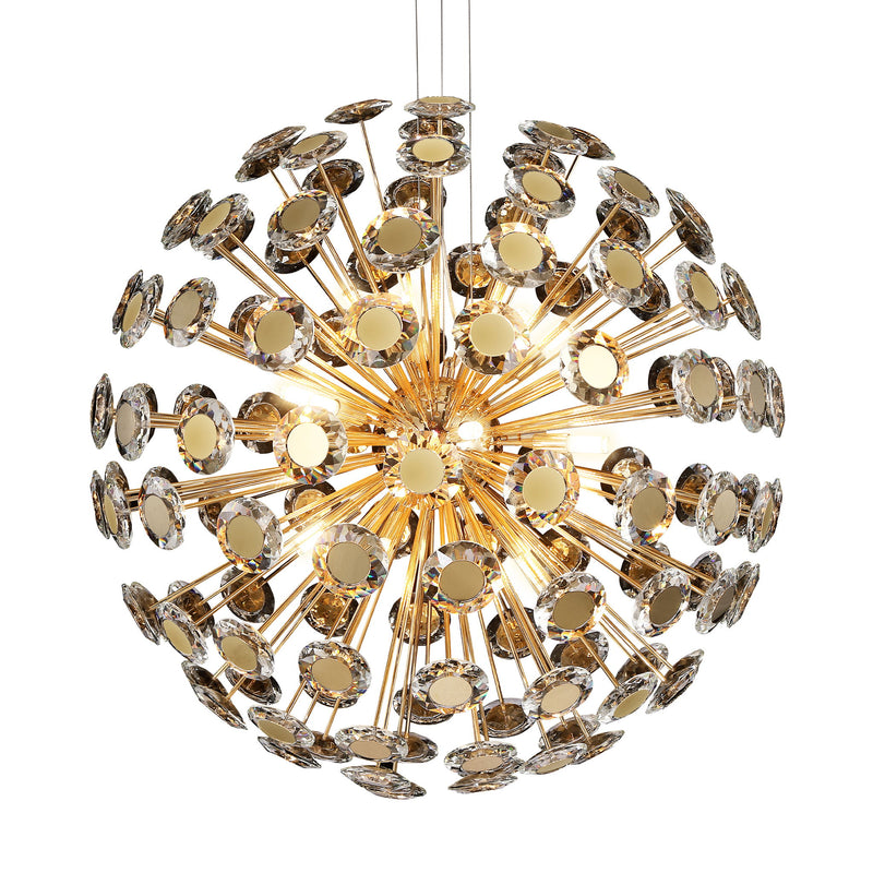 Michael Amini Lighting - Pendant 18 Light-Round Crystal Chandelier - Gold
