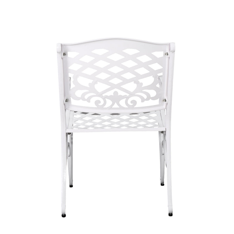 Unravel - Outdoor Arm Chair With Scroll Design And Floral Accents (Set of 2) - White