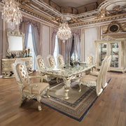 Vatican - Side Chair (Set of 2) - Synthetic Leather & Champagne Silver - R&R Furniture Gallery (Fountain Valley, CA)
