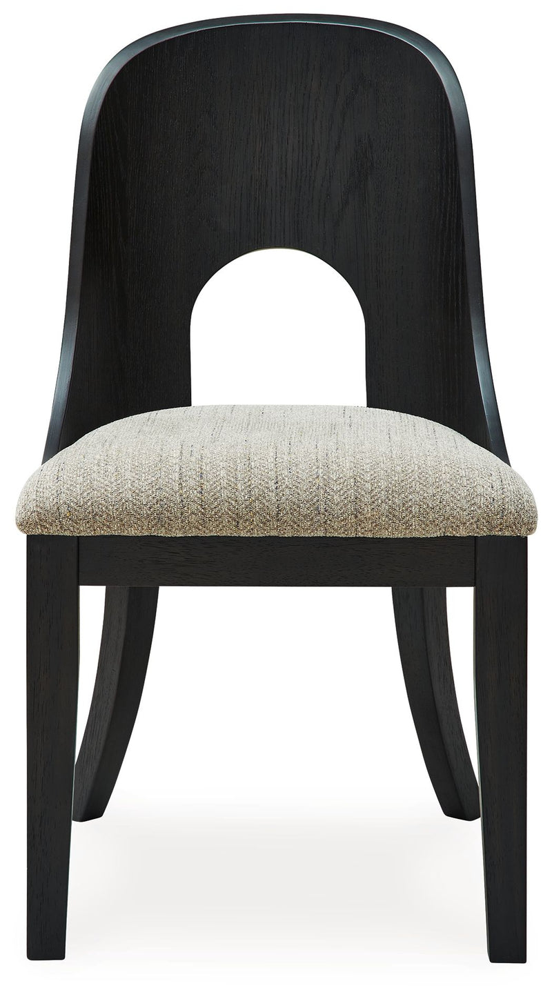 Rowanbeck - Dining Upholstered Side Chair (Set of 2) - Gray / Black - R&R Furniture Gallery (Fountain Valley, CA)