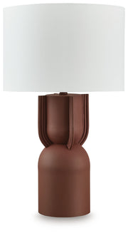 Rowandale - Metal Table Lamp - Brick Red - R&R Furniture Gallery (Fountain Valley, CA)