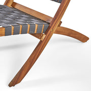 Solidago - Outdoor And Strapping Belt Folding Chairs, (Set of 2) - Black / Brown - R&R Furniture Gallery (Fountain Valley, CA)
