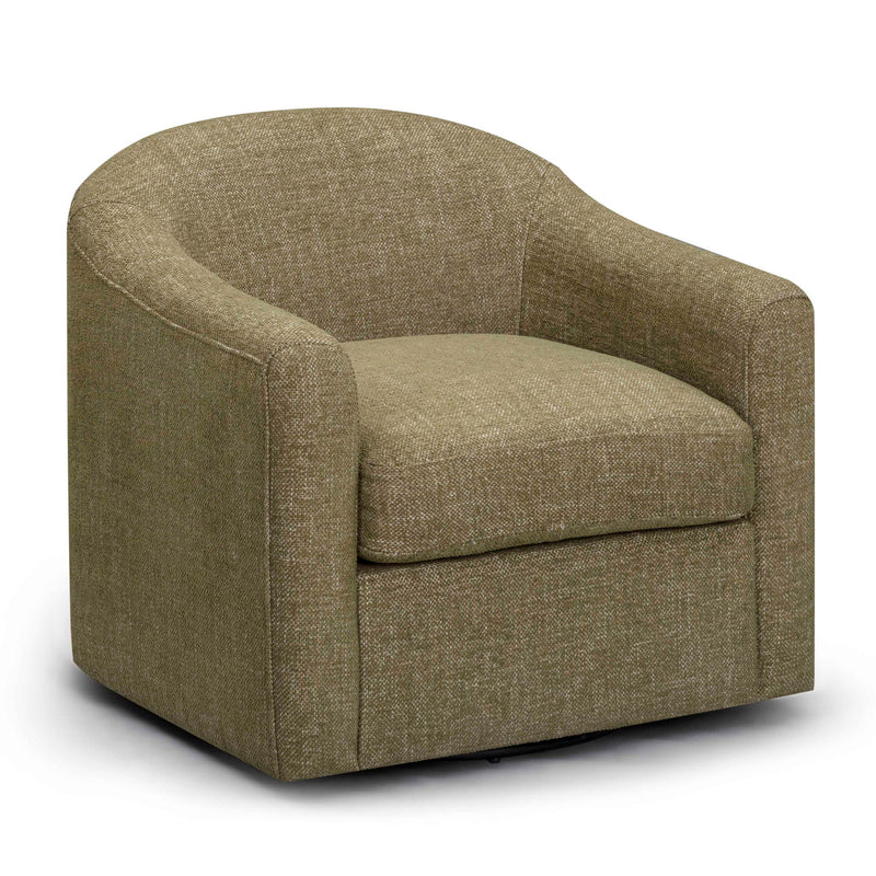 TOV Furniture Thao swivel chair with a modern design, featuring a rounded seat and metal base.