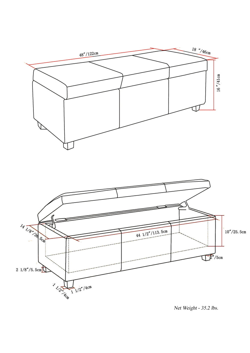 Avalon - Multifunctional Storage Ottoman Bench - R&R Furniture Gallery (Fountain Valley, CA)