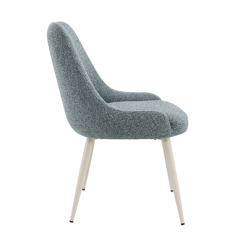 Laela - Side Chair (Set of 2) - Light Blue Boucle & White - R&R Furniture Gallery (Fountain Valley, CA)