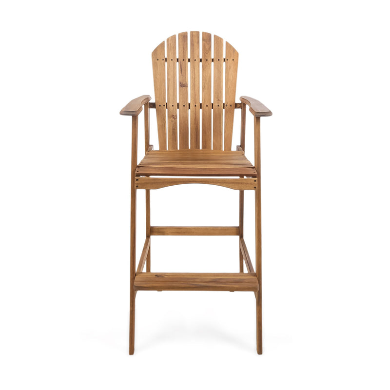 Outdoor Acacia Wood Adirondack Barstools (Set of 2) - R&R Furniture Gallery (Fountain Valley, CA)