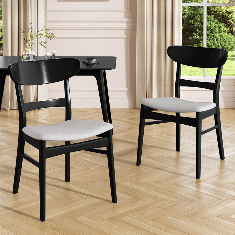 Mid Century Dining Chairs With Cushioned Seats And Wood Frame (Set of 2) - R&R Furniture Gallery (Fountain Valley, CA)