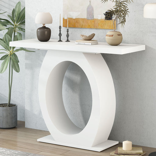 Console Table With Oval Base And Reinforced Bottom Plate - R&R Furniture Gallery (Fountain Valley, CA)