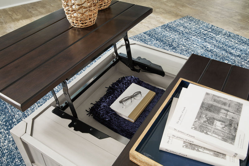 Darborn - Lift Top Cocktail Table - Gray / Brown - R&R Furniture Gallery (Fountain Valley, CA)