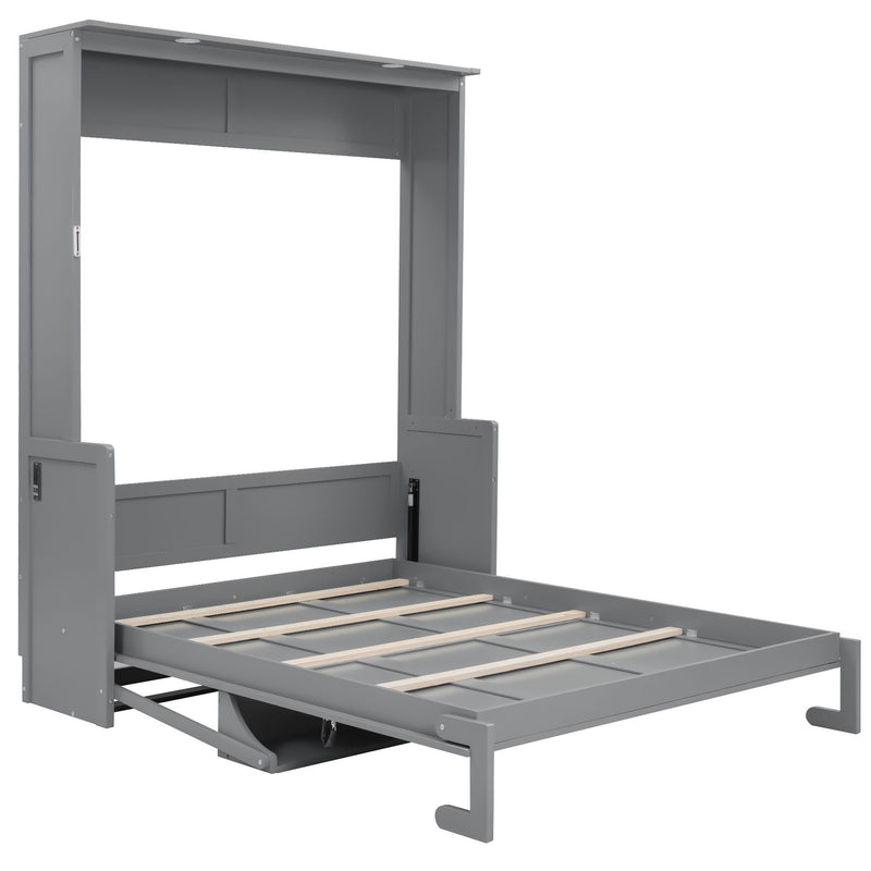 Murphy Bed With Desk, LED Lights & USB Charging Station - R&R Furniture Gallery (Fountain Valley, CA)